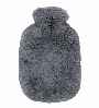 grey faux fur hot water bottle