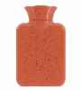 foldable handle hot water bottle orange