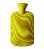 yellow single ribbed non rubber hot water bottle