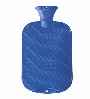 blue single ribbed latex free hot water bottles