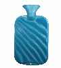 aquamarine single ribbed latex free hot water bottle