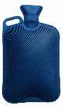 large blue hot water bottles