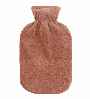 Brown Latex Free Plush Fleece Hot Water Bottle